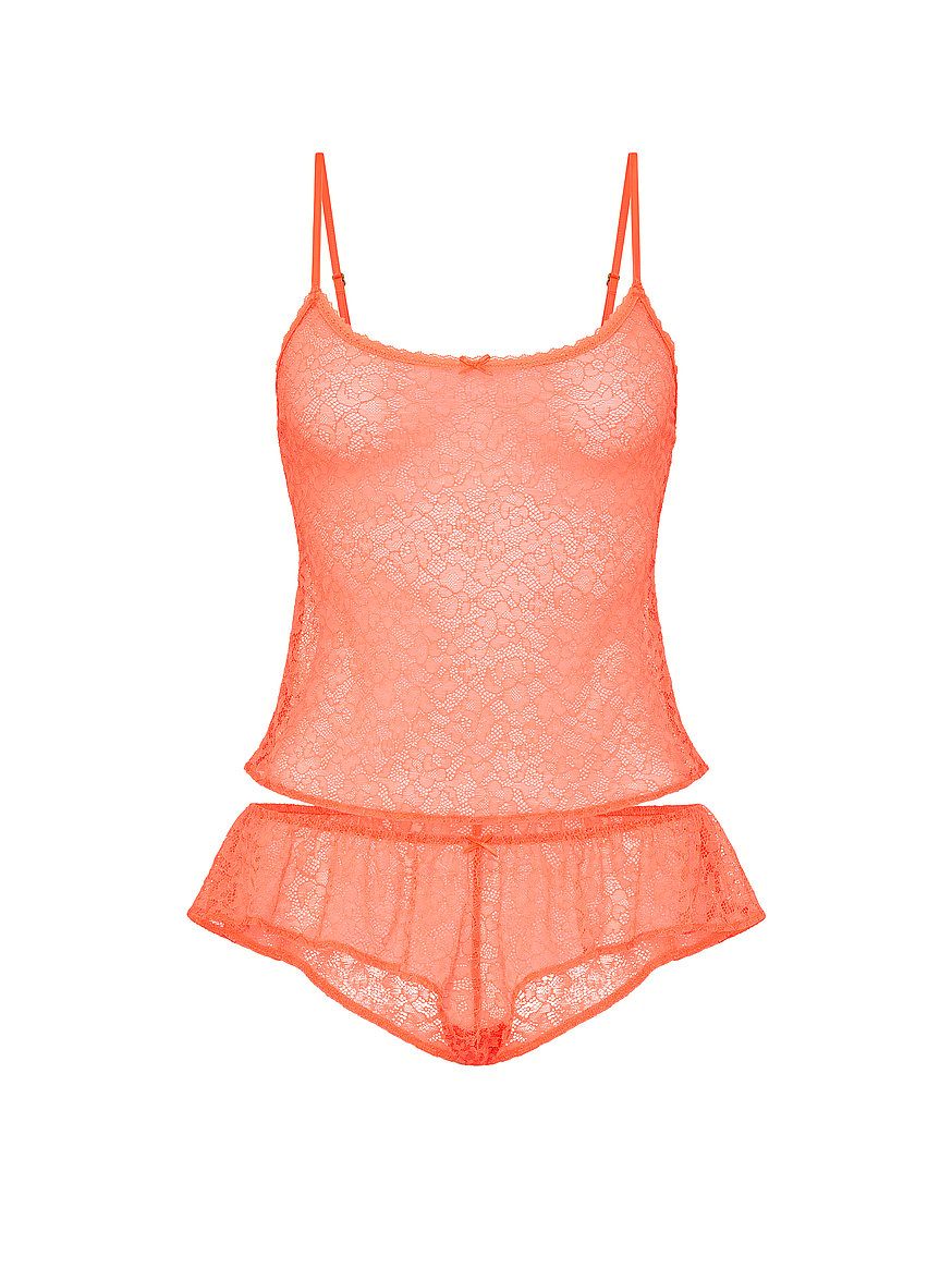 Buy Tease Lace Cami & Flutter Short Set, Citrus Splash - Order