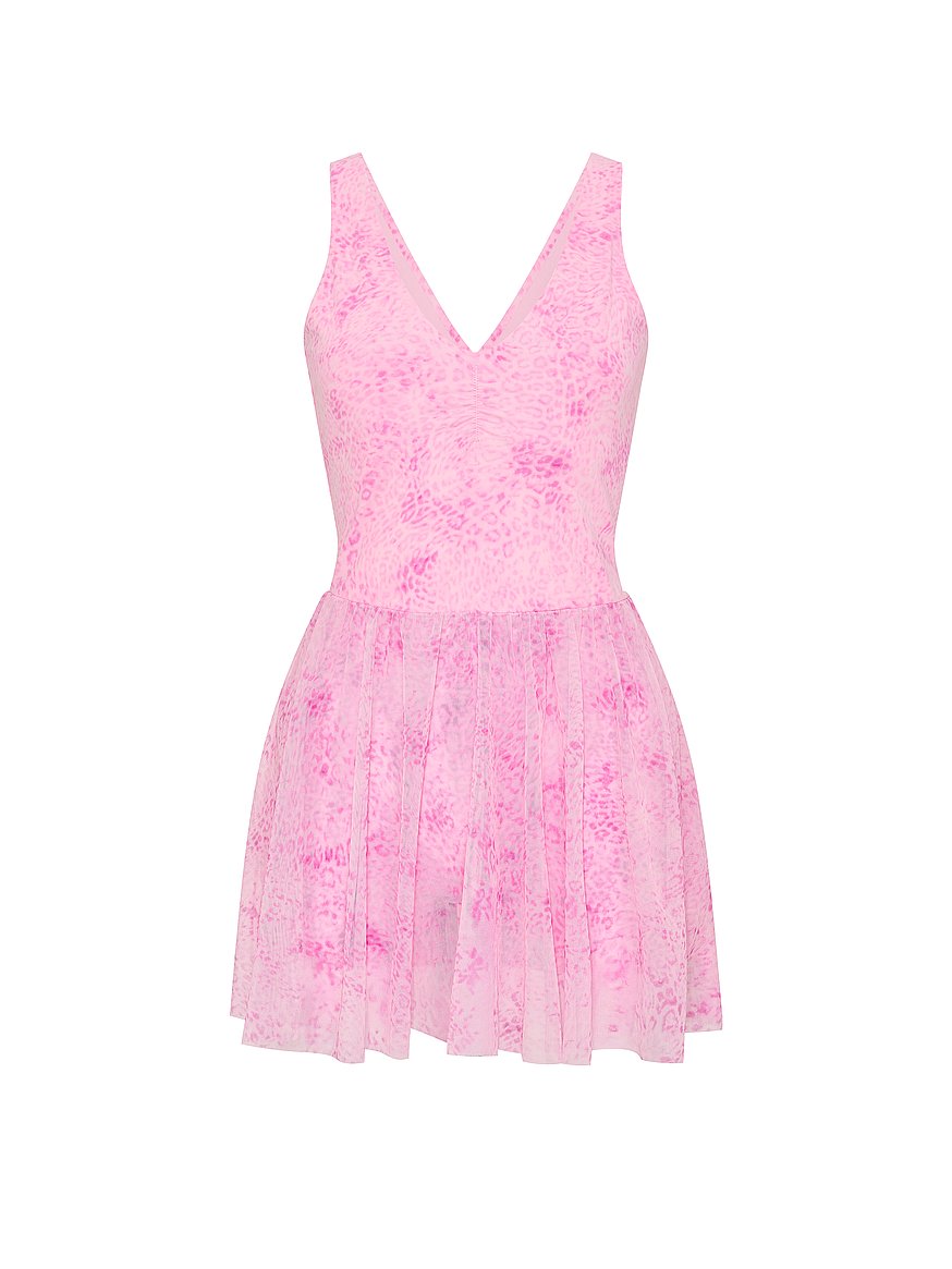 pink leopard print mini dress Strappy Cowl Neck Flippy Hem Mini Dress In Pink Leopard Print | EGO US