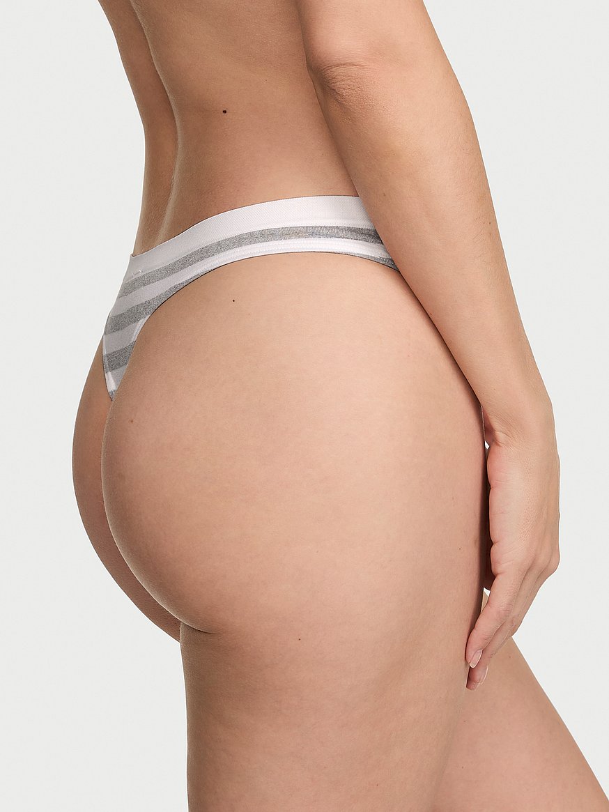 Buy Seamless Thong Panty, Grey Beach Stripe - Order Panties online