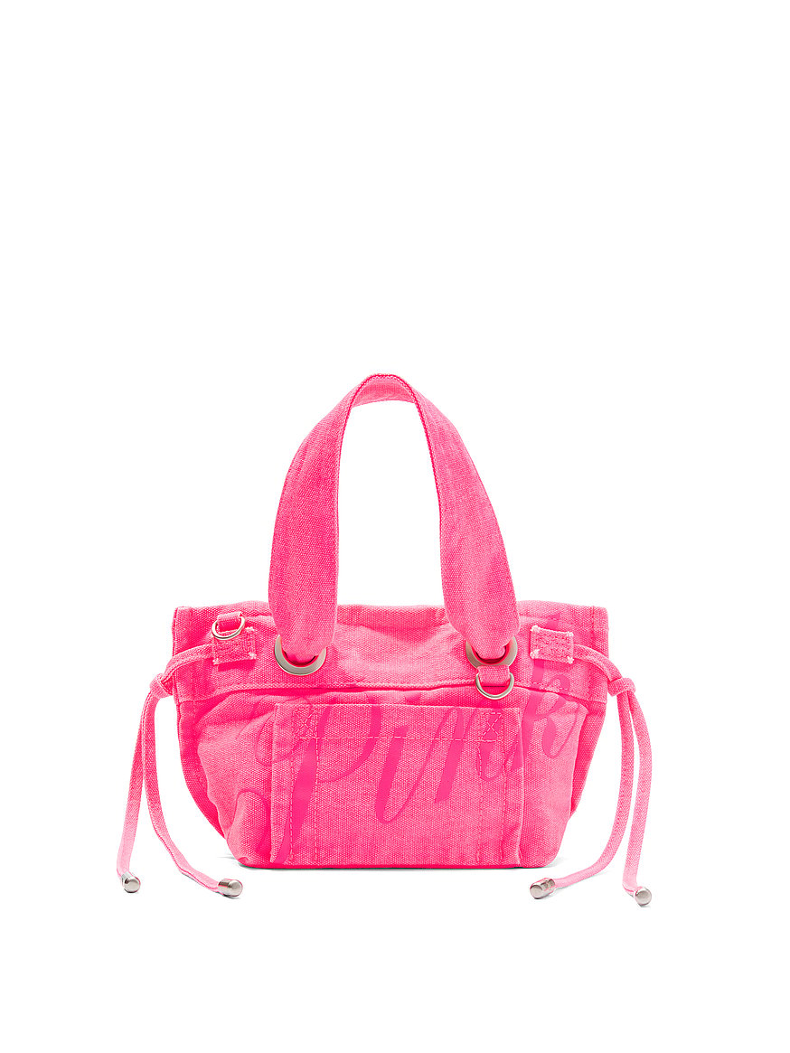 Buy Canvas Flat-Bottom Mini Tote Bag, Fall For Me Pink - Order