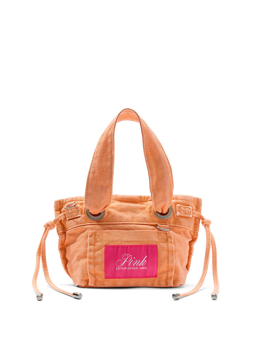Buy Canvas Flat-Bottom Mini Tote Bag, Cantalope - Order Bags