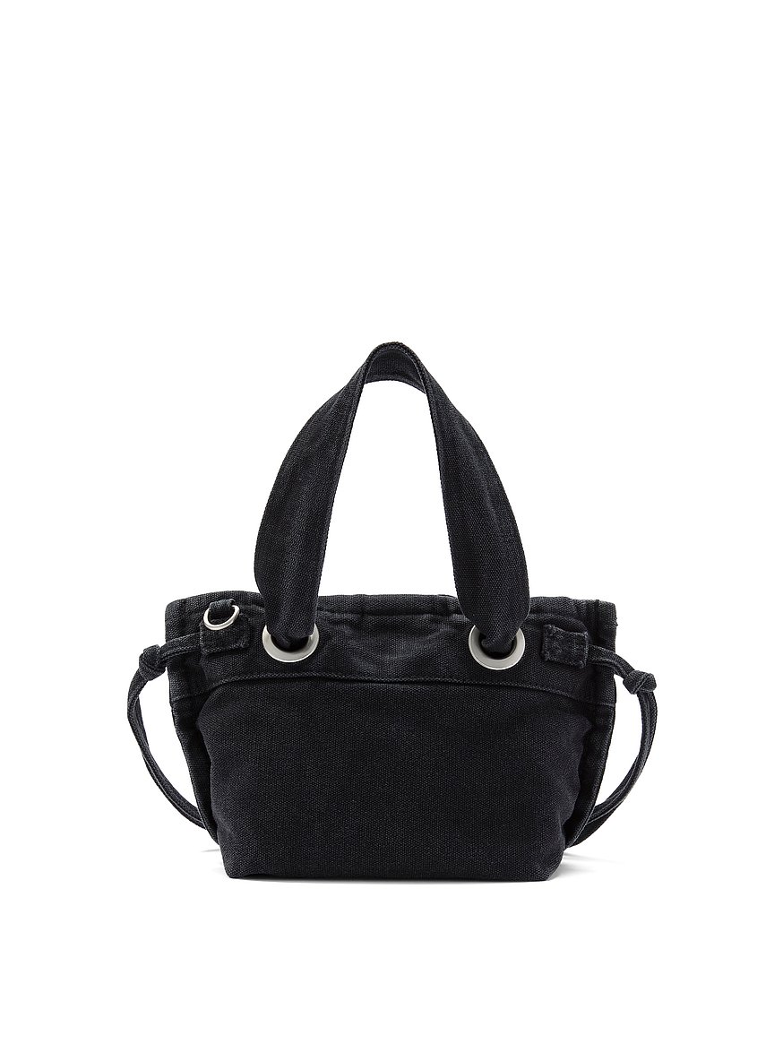 Buy Canvas Flat-Bottom Mini Tote Bag, Black - Order Bags online