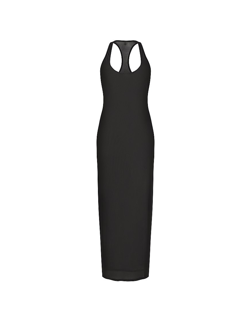 black mesh tank dress Sunshine 79 Maximal Mesh Tank Mini Dress