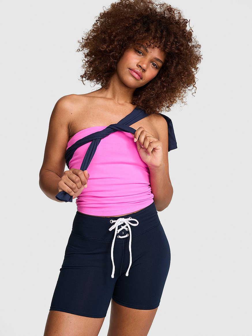 Buy All-Day Cotton™ Lace-Up Bike Shorts, Noir Navy - Order Bottoms