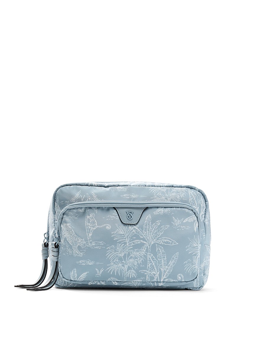 Buy Travel Makeup Pouch, Blue Nylon - Order Cosmetic Cases  display picture 3