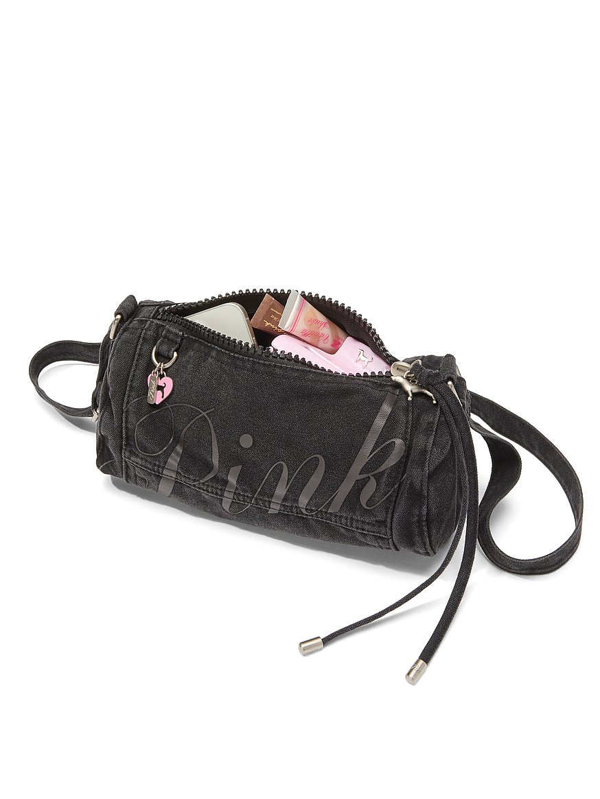 Buy Canvas Rolled Duﬄe Shoulder Bag, Black - Order Bags online