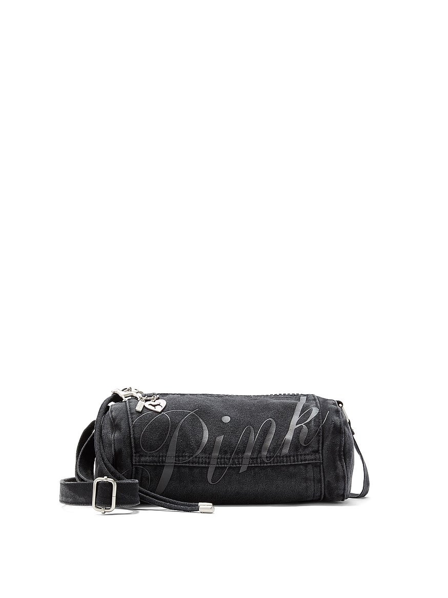 Buy Canvas Rolled Duﬄe Shoulder Bag, Black - Order Bags online