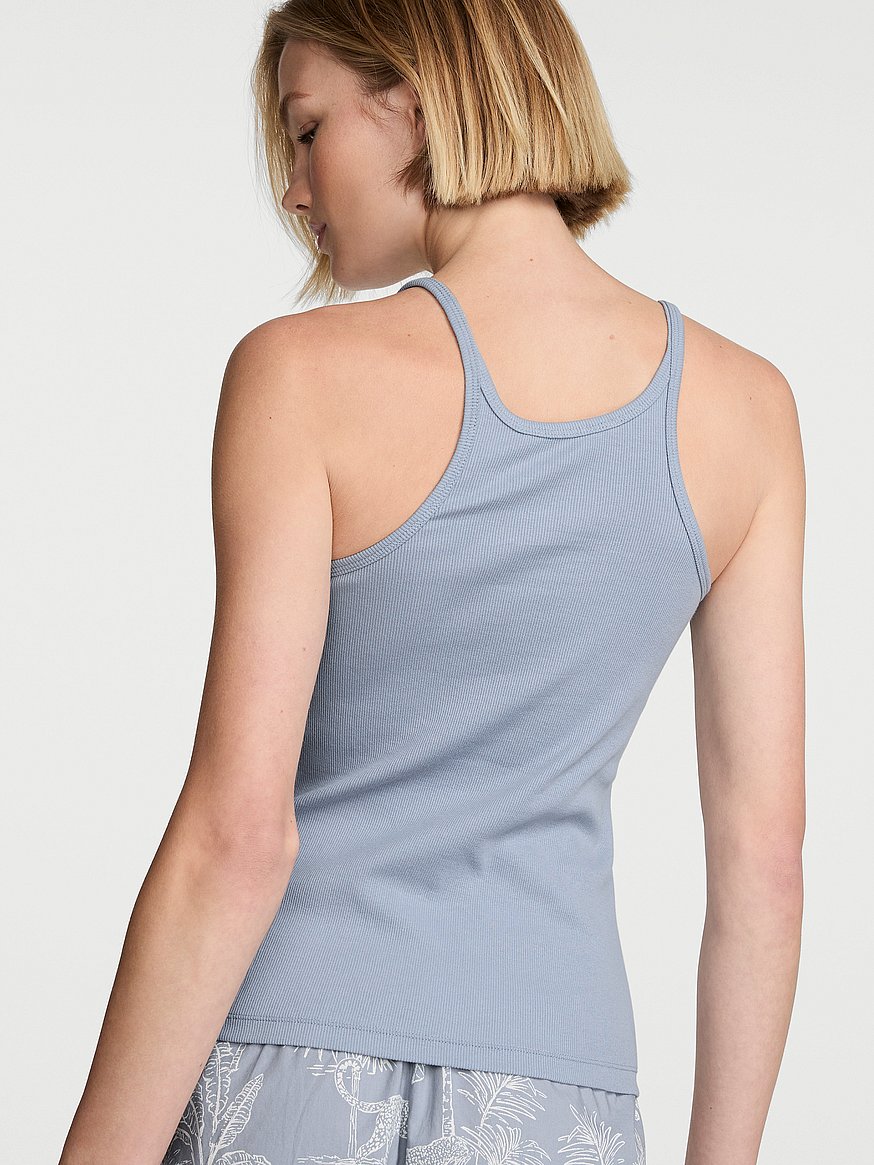 Buy Mix & Match Sleep Perfect Ribbed Tank Top, Blue-Grey Logo