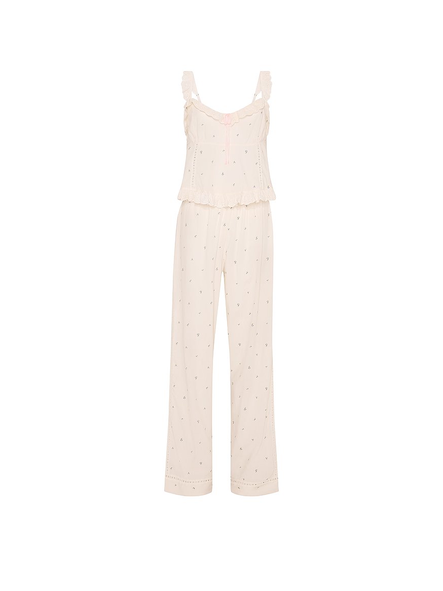 Buy Cotton Dream Tank Long Pajama Set, Coconut White Floral