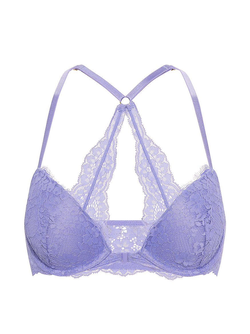 Buy Lace Racerback Push-Up Bra, Periwinkle - Order Bras online
