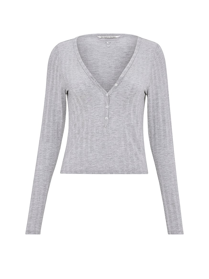 Buy SoSoft™ Modal Ultra-Fine Long-Sleeve Henley Top, Medium
