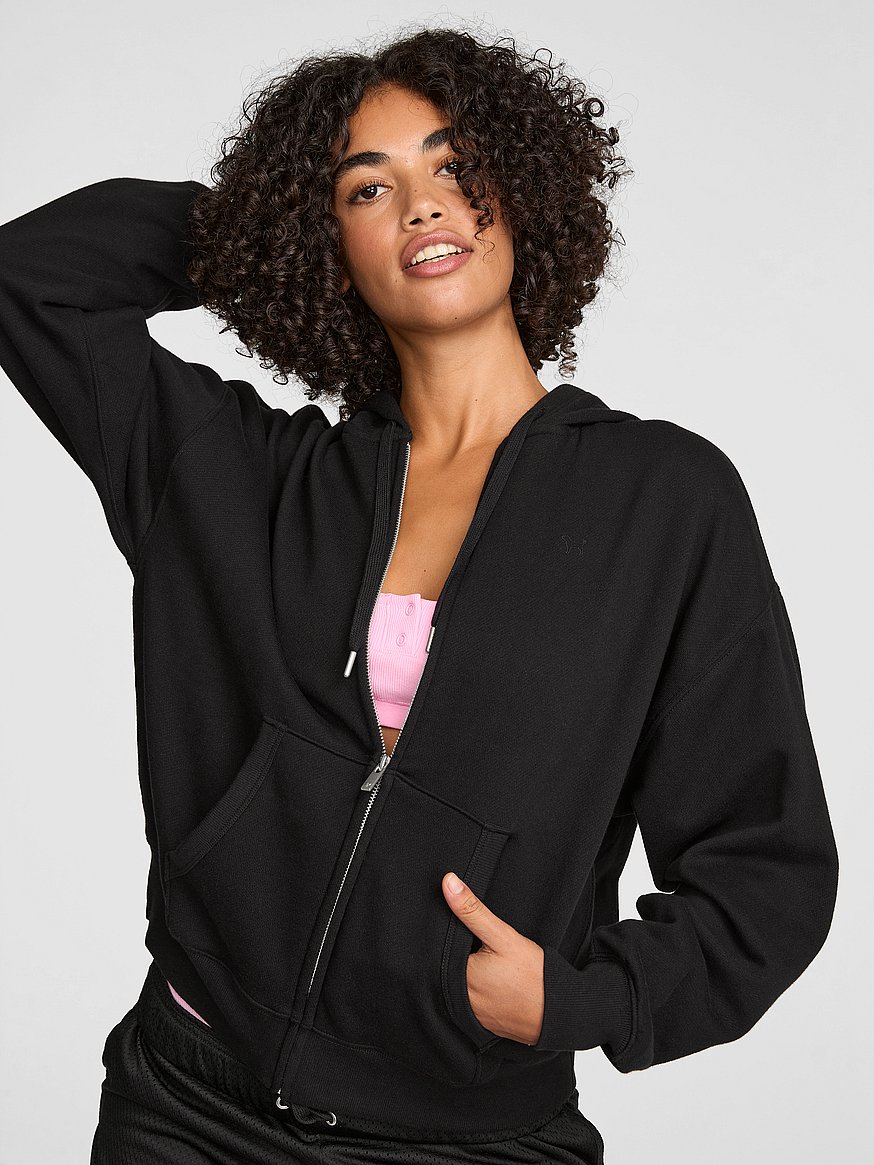 【Her lip to】ほぼ未着用・Bouncy Check Knit Buy Campus Fleece™ Full-Zip Hoodie, - Order Hoodies & Sweatshirts