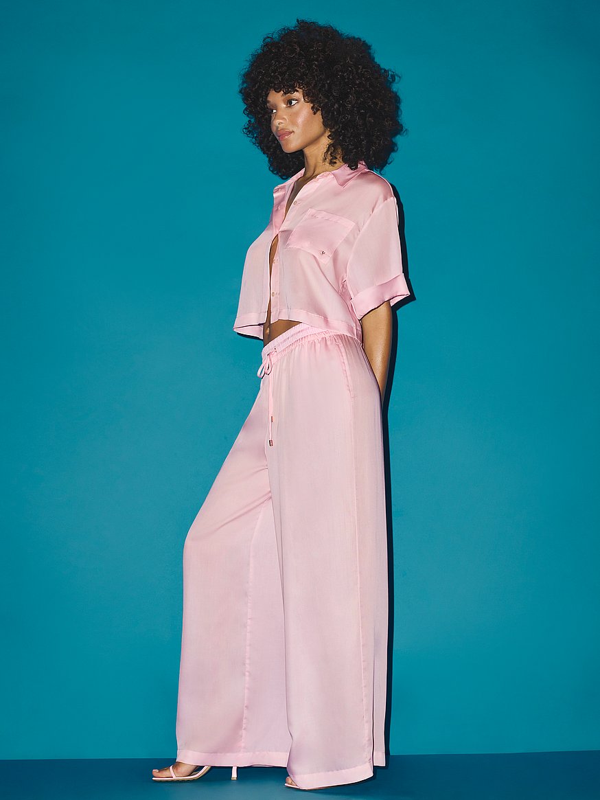 Buy TENCEL™ Oversized Crop Short-Sleeve Long Pajama Set, Angel