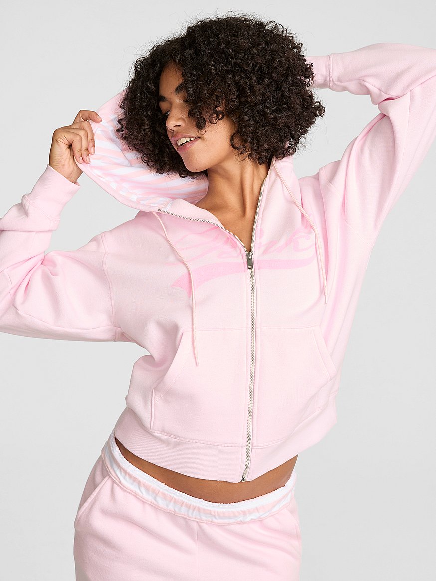 Buy Berry Full Zip Hooded Sweatshirt, Pink Tulip - Order Hoodies
