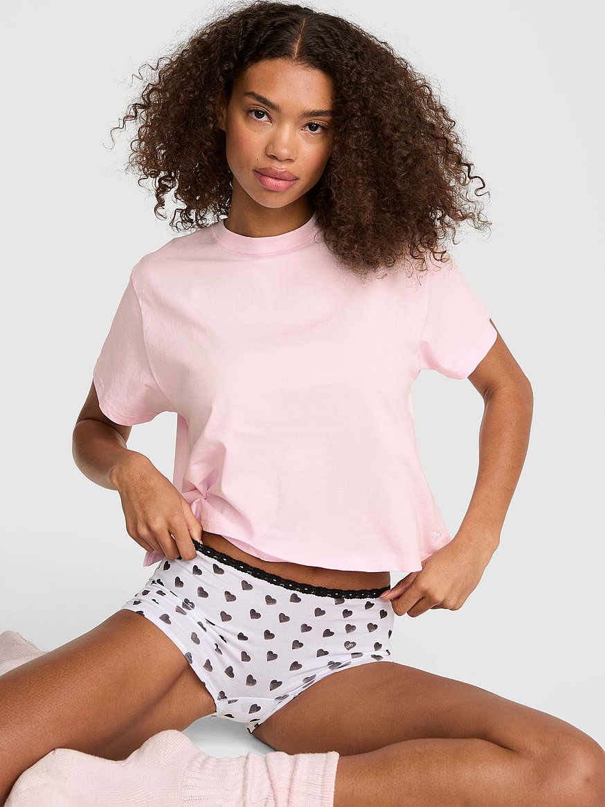 Buy Cotton Slouchy Tee, - Order Pajama Tops online - PINK