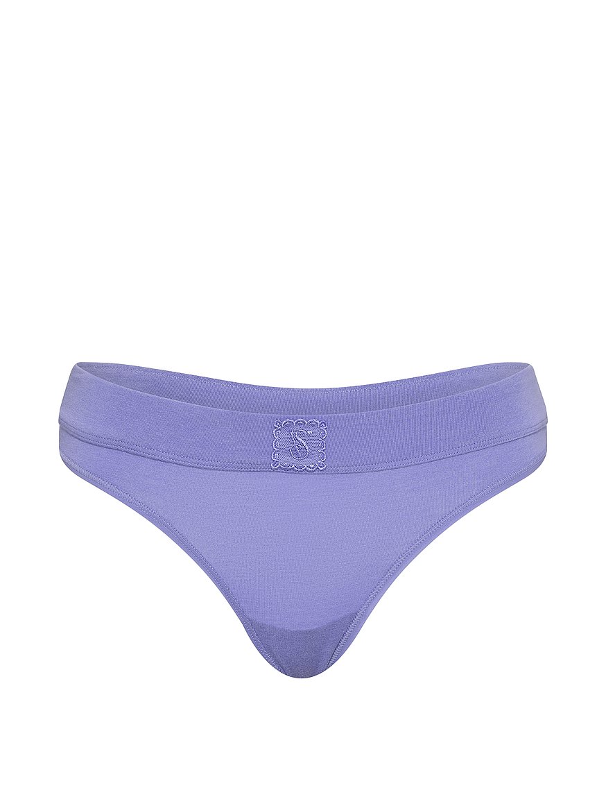 Buy Logo Cotton Thong Panty, Heather Grey - Order Panties online