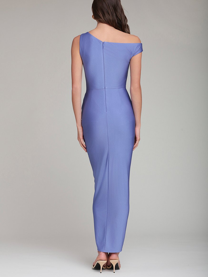 twisted asymmetric midi dress Avec Les Filles Women's One-Shoulder Fringe Front - Baja Blue d&g lace dress Vintage 90S Burgundy Prom This midi dress in Colour:Dusty Blue