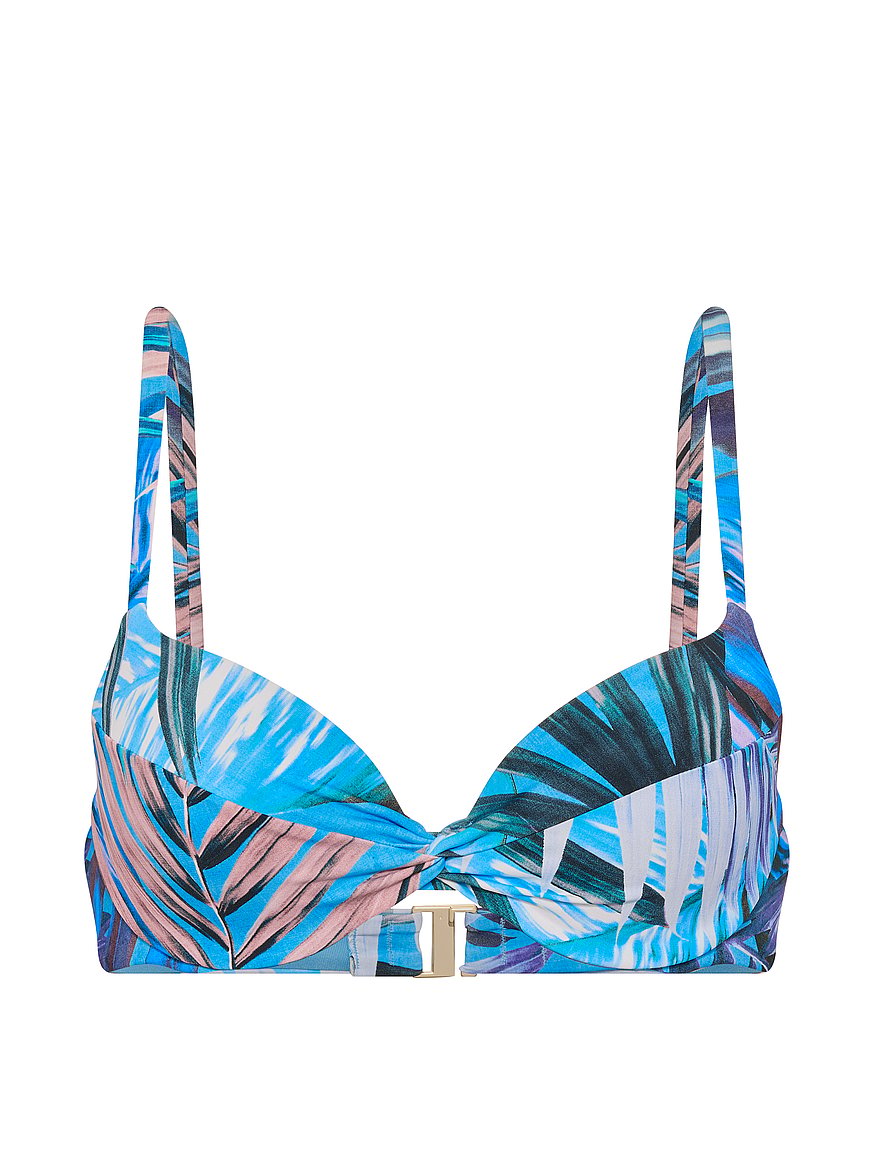 Buy Twist Push-Up Bikini Top, Blue Palms - Order Bikini Top online