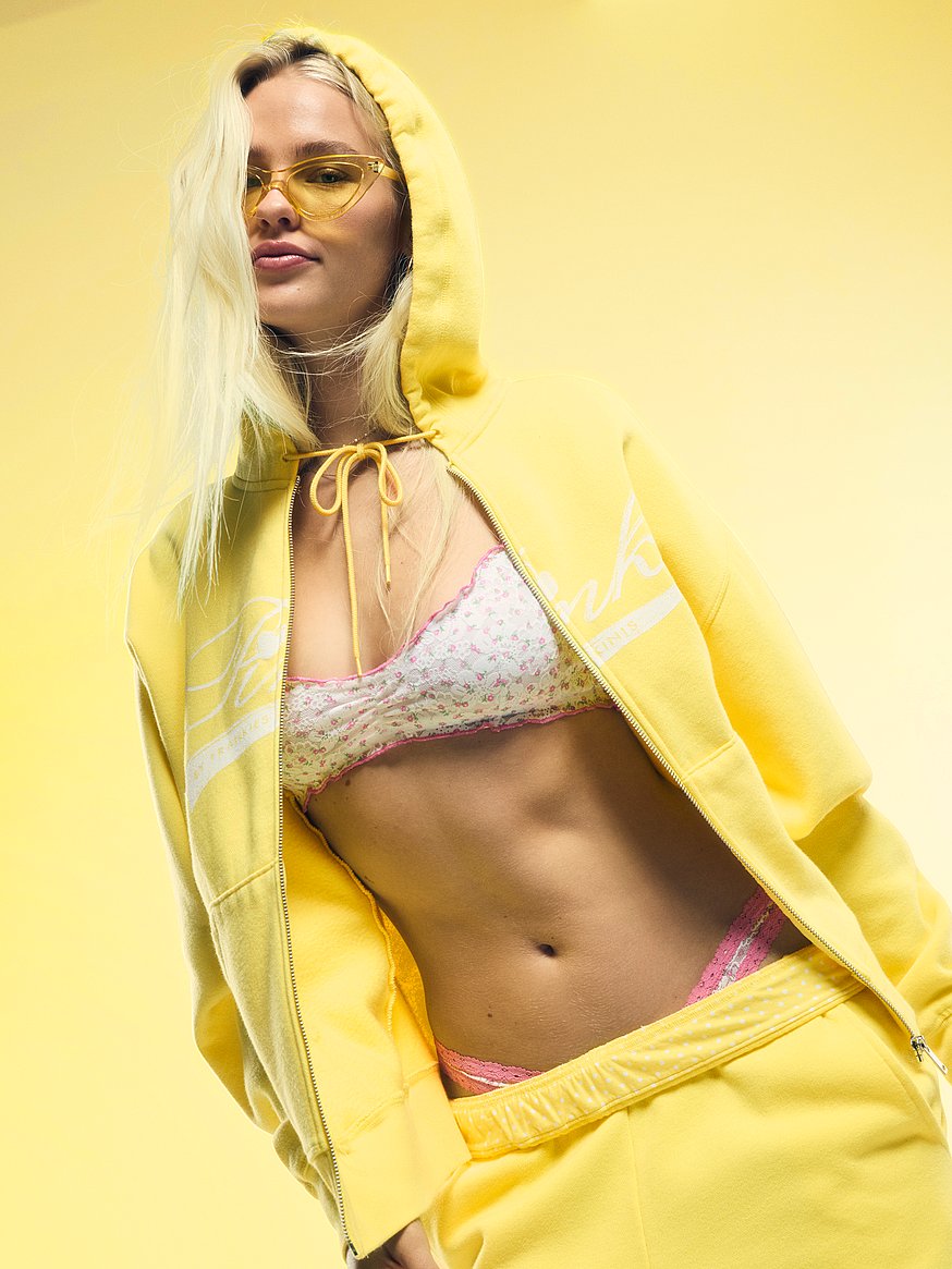 Buy Berry Full Zip Hooded Sweatshirt, Canary Yellow - Order