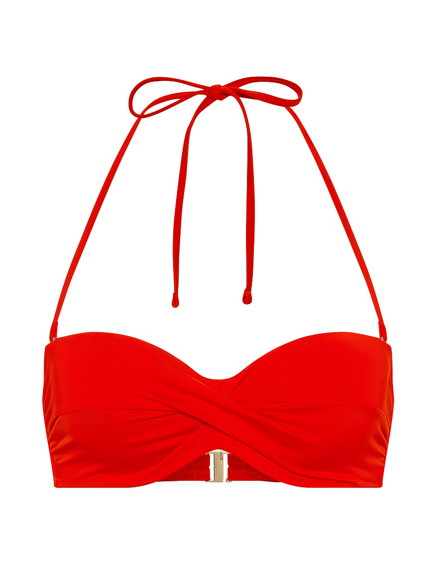 Buy Twist Push-Up Bandeau Bikini Top, Red Pepper - Order Bikini