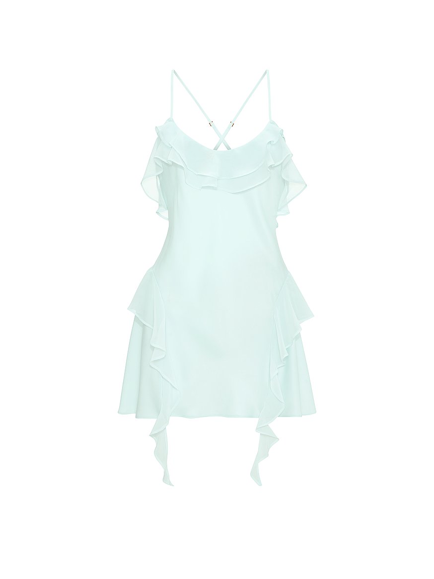 sachin and babi light blue dress Victoria Secret Women's Black Chiffon Ruffle