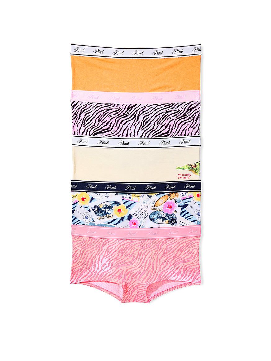 Buy 5-Pack Logo Cotton Boyshort Panties, Zebra Safari Pack - Order