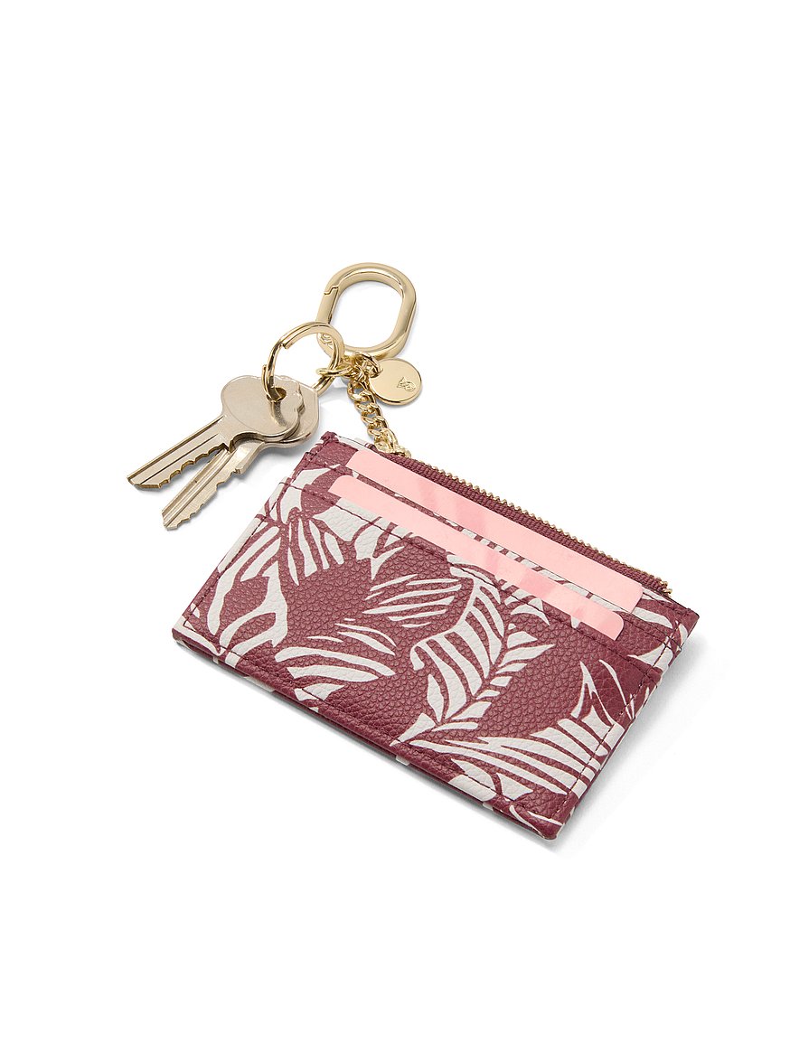 Buy Classic Card Case Keychain, Brown Floral - Order Small