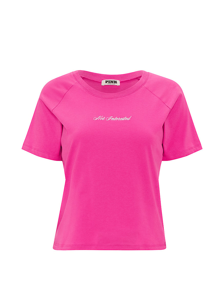 Buy Cotton Raglan Sleep Tee, Pink Fire - Order Pajama Tops online
