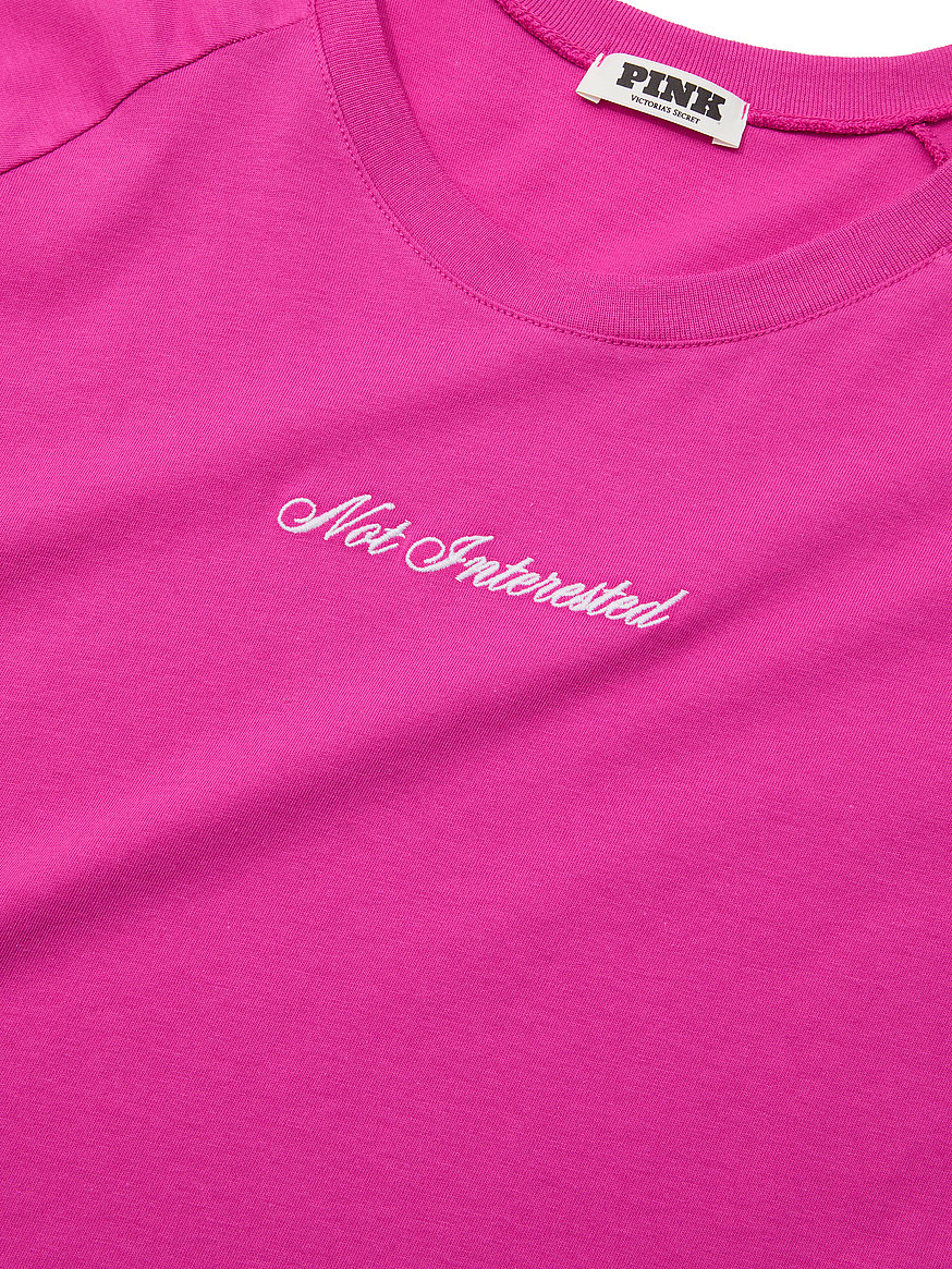 Buy Cotton Raglan Sleep Tee, Pink Fire - Order Pajama Tops online