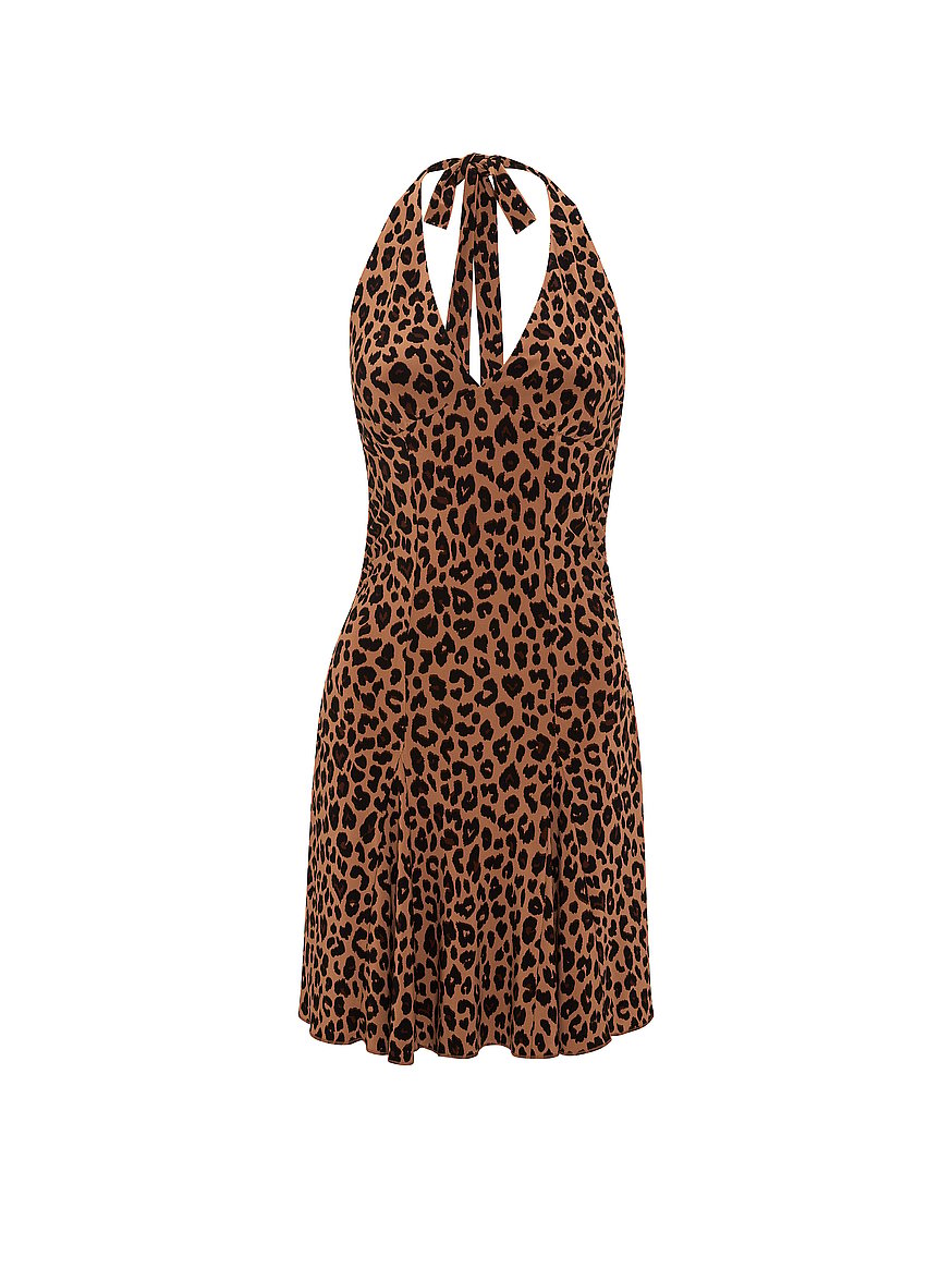brown halter maxi dress Compact Knit Halter Dress | TOTÉME main image 1