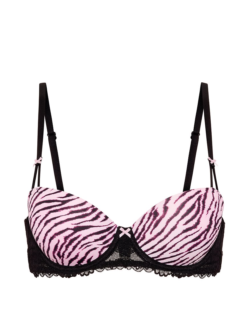 Buy PINK Wink™ Push-Up Balconette Bra, Black & Pink Zebra - Order