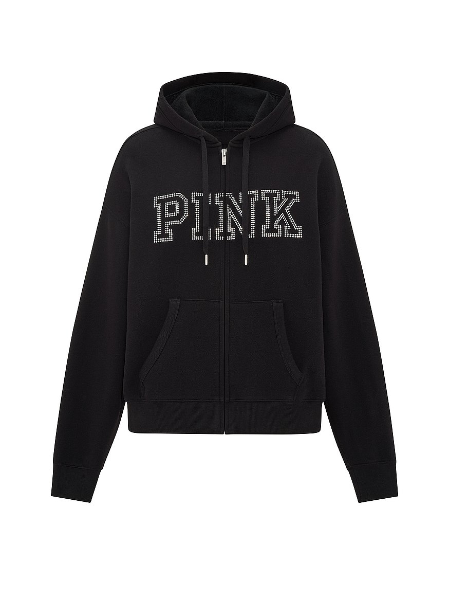 Buy Campus Fleece™ Full-Zip Hoodie, Pure Black Diamante - Order