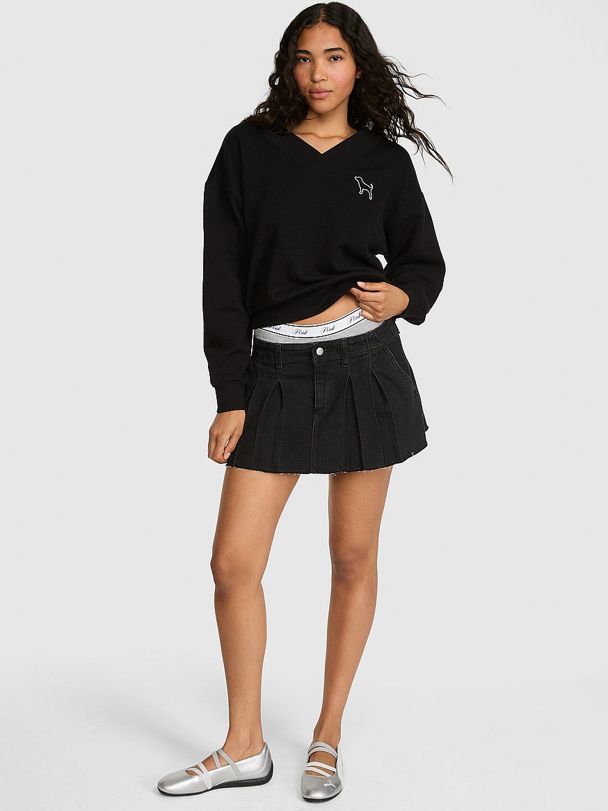 Buy Campus Fleece™ V-Neck Sweatshirt, Pure Black - Order Hoodies