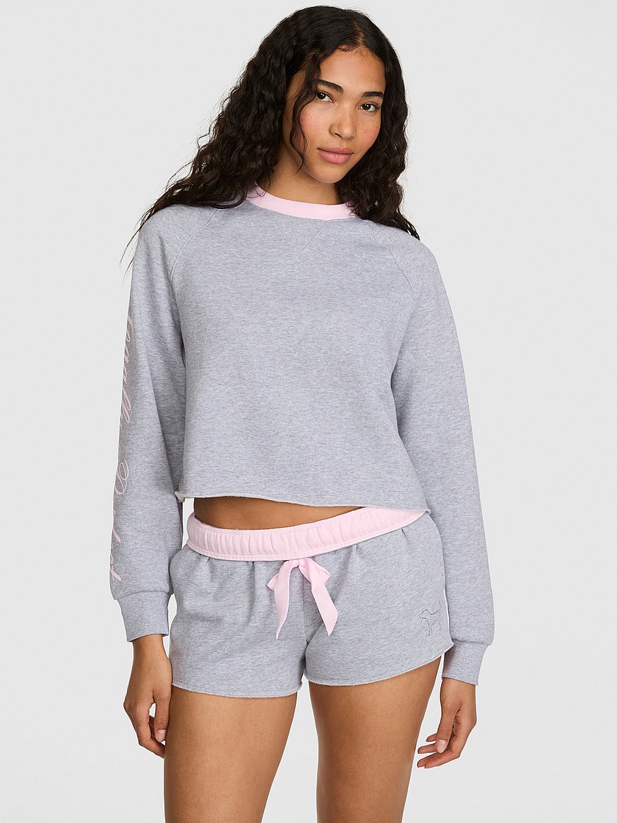 Buy PINK | Elle Campus Fleece™ Cropped Crew Sweatshirt, Medium
