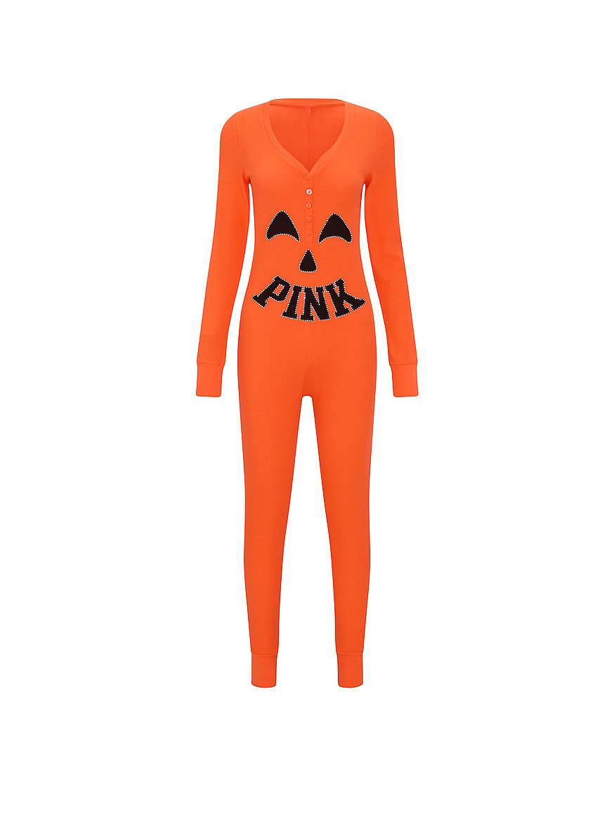 Buy Halloween Thermal Onesie, Half-Baked Pumpkin - Order Pajamas