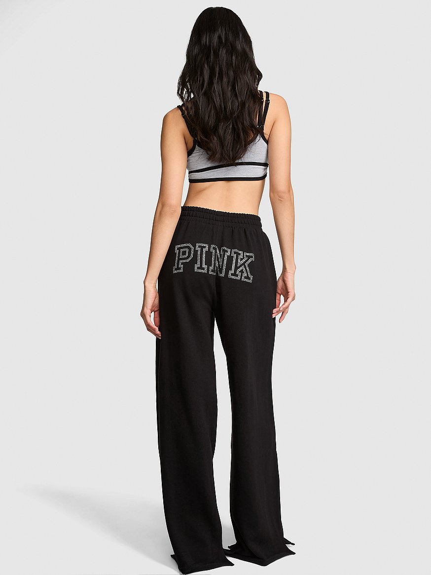 Buy Campus Fleece™ Wide-Leg Split-Hem Sweatpants, Pure Black
