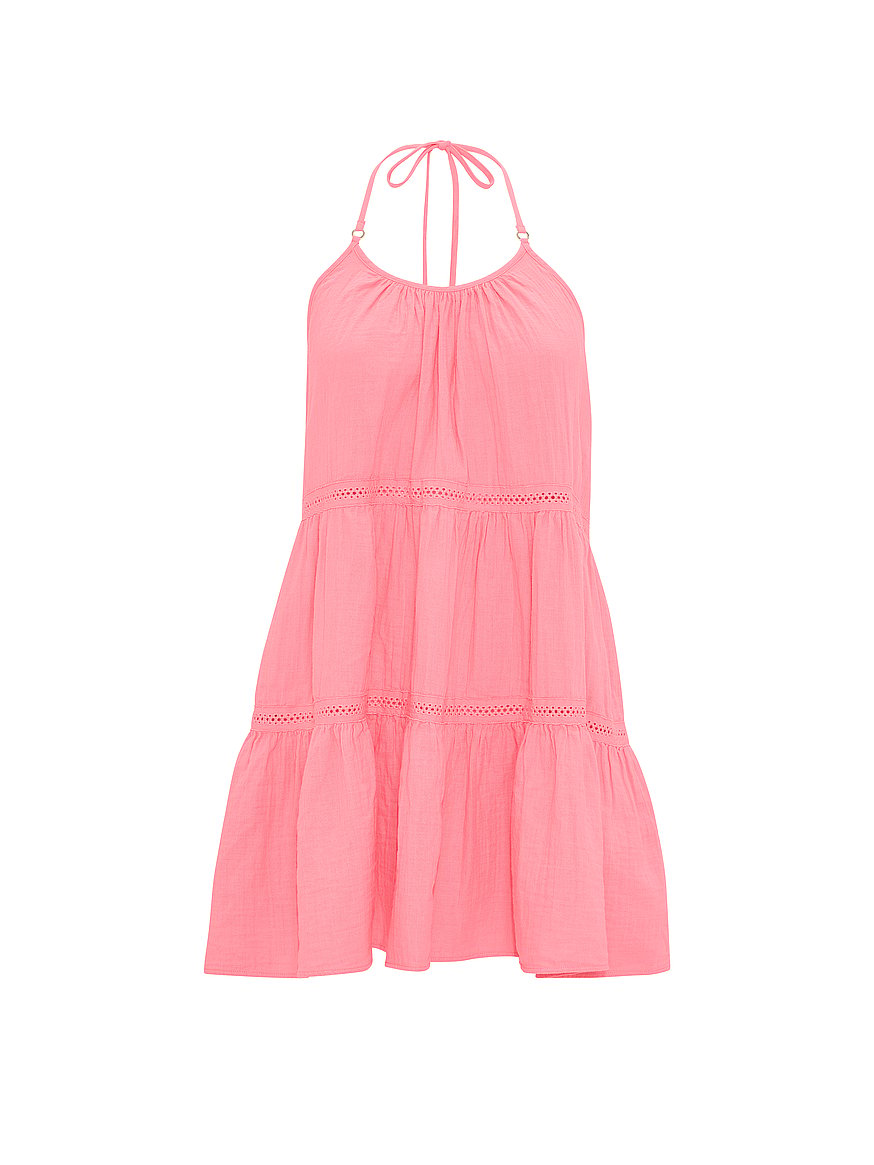 pink cotton gauze dress Hot Pink Cotton Gauze Button Down Midi Dress Small