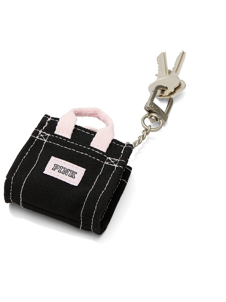 一回使用　Victoria's Secret バッグ ミニバッグチャーム付き Buy Mini Tote Keychain Charm, Black - Order Small Accessories