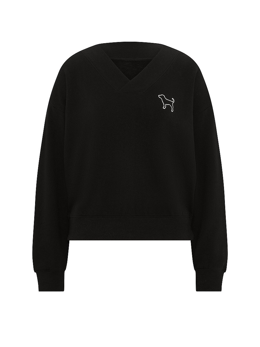 Buy Campus Fleece™ V-Neck Sweatshirt, Pure Black - Order Hoodies