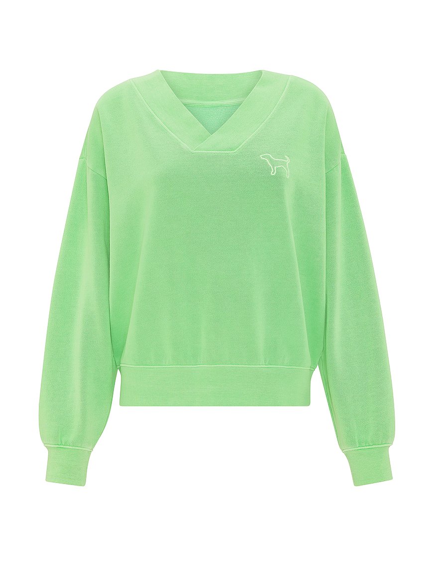 Buy Campus Fleece™ V-Neck Sweatshirt, Graphic Green - Order