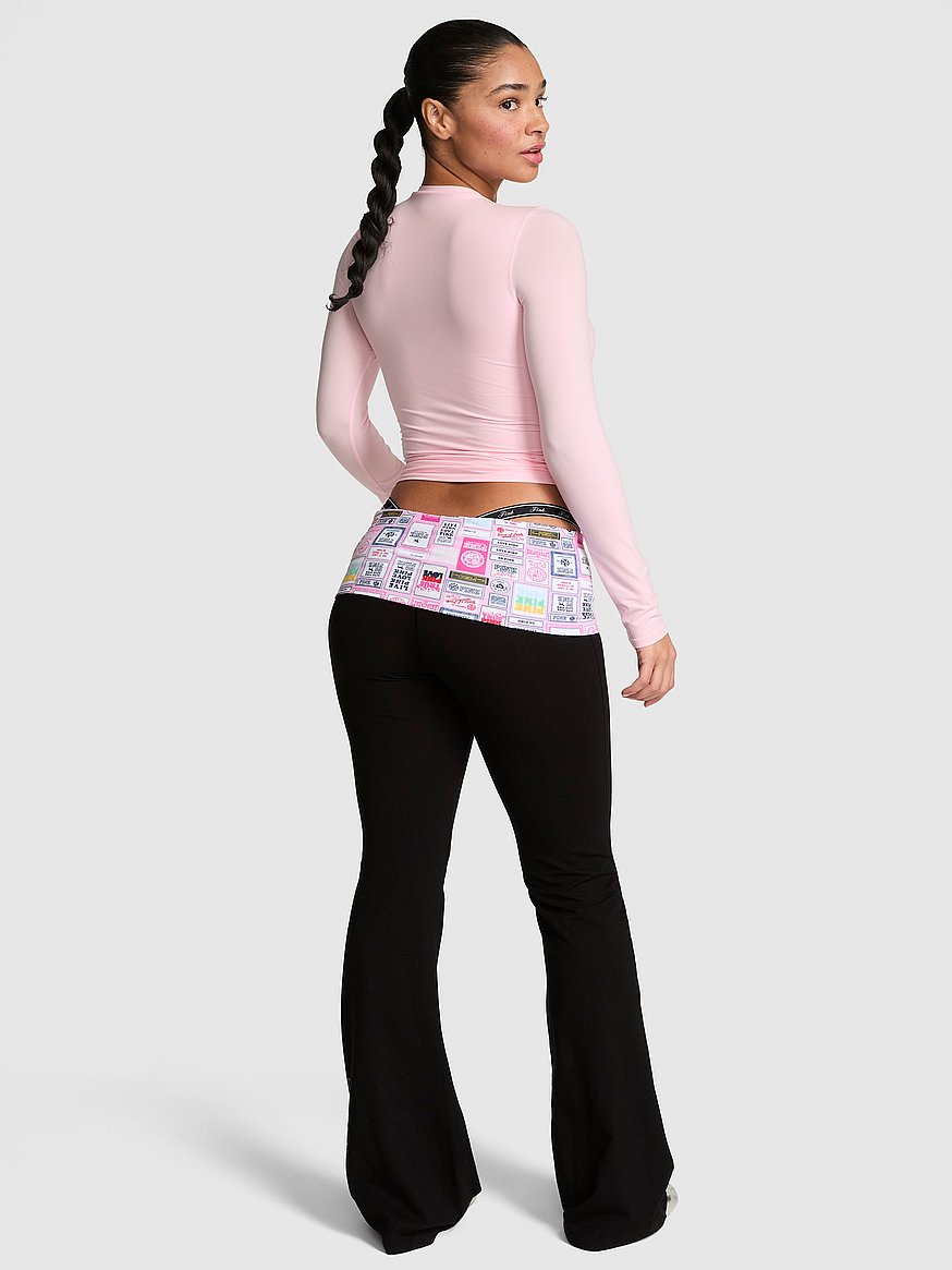 Buy All-Day Cotton™ Foldover Flare Leggings, Pure Black - Order