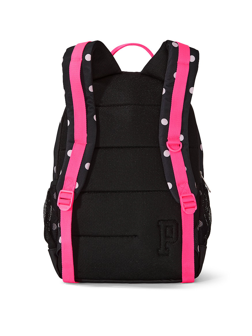 Buy Campus Backpack 18 Liters, Black Pink Polka Dot - Order Bags