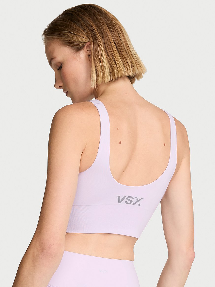 新品❤️VICTORIA'SSECRET VSX❤️紫色 Vネック スポーツブラ Buy VSX Elevate™ Seamless-Comfort Sports Bra, Purple - Order Sport