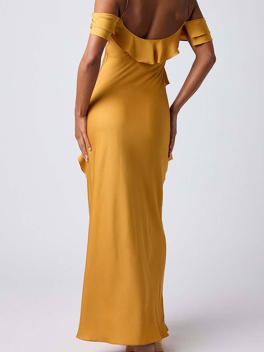aviva bridesmaid dresses Buy Off the Shoulder Maxi Dress, Marigold - Order online Cowl Neckline
