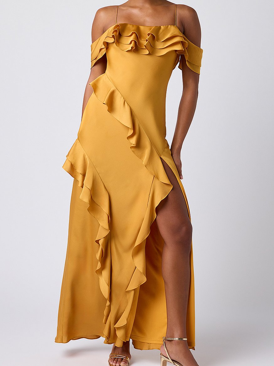 victoria secret gold dress Buy Aviva Off the Shoulder Maxi Dress, Marigold - Order Dresses online S26D