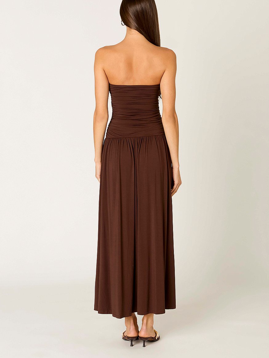 nia santal dress brown NIA Santal Dress | Brown/Black | Size L