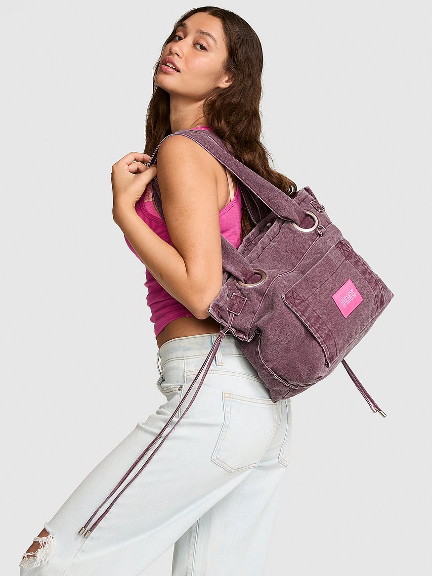 Buy Canvas Flat-Bottom Tote Bag, Wild Rose - Order Bags online