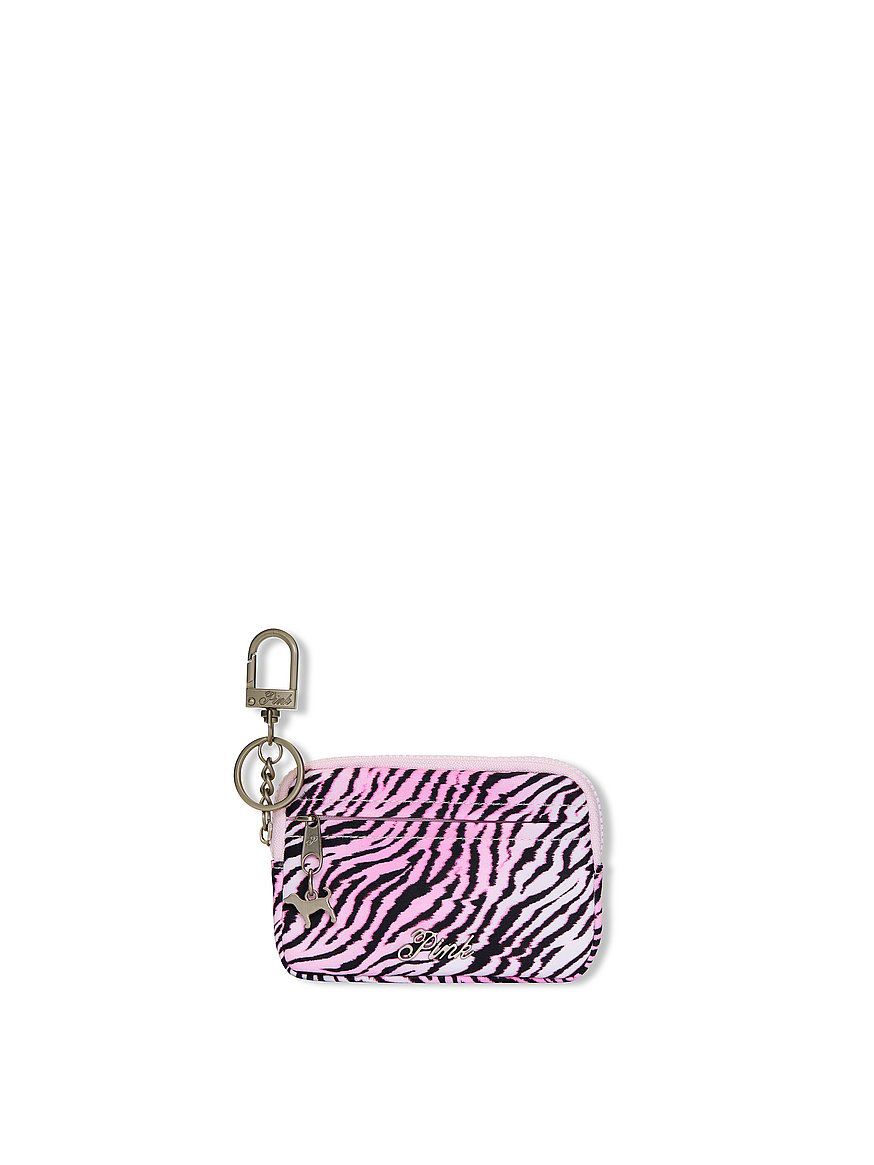 Buy Zip Card Holder Keychain, Pink Zebra - Order Small Accessories