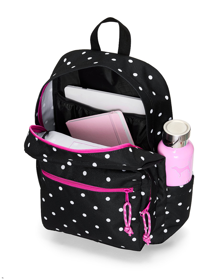 belk jansport polka dot backpack Superbreak - Shady Grey/White Dots Two large main compartments offer ample storage for your supplies JanSport Big Student Backpack -