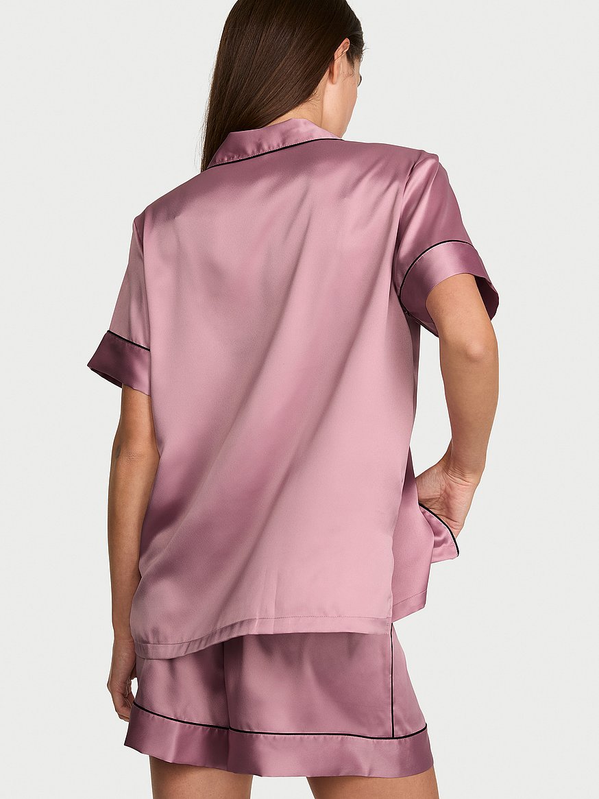 Buy Signature Satin Short Pajama Set, Marzipan Leopard - Order